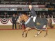 Rich Fellers takes his chestnut stallion Flexible on a victory gallop after winning the Grand Prix at the 2011 Sacramento International Horse Show.