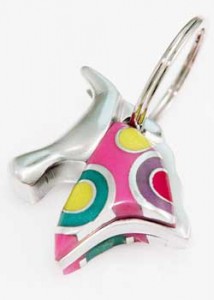 Colorful enameled horsehead keychain