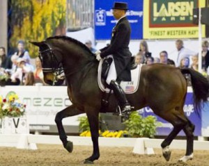 Steffen Peters and Ravel do their freestyle.