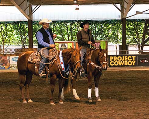 Two competitors astride their horses at Project Cowboy.