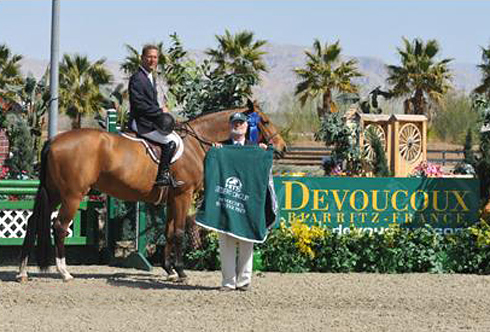 John French and Small Affair accept their trophy.