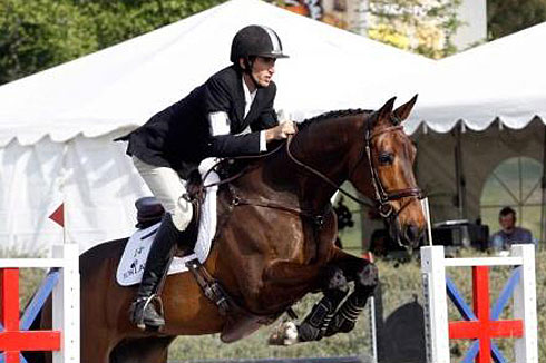 James Allison and Jumbo's Jake in the show jumping phase.