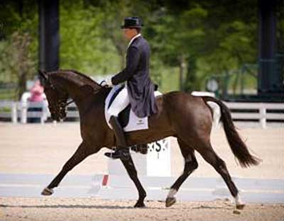 U.S. rider Boyd Martin riding dressage on Remington XXV.