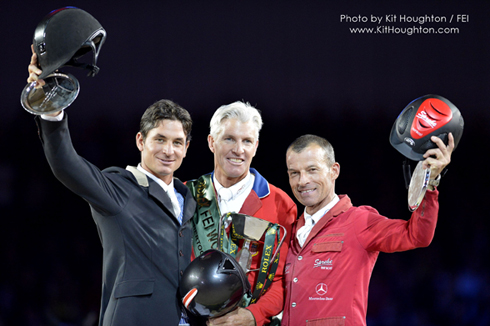 Trio of World Cup Jumping Final winners at the podium.