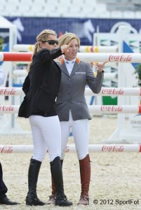 Edwina Tops-Alexander and Meredith Michaels-Beerbaum on the course walk.