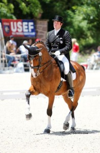 Brian Hafner cuts an elegant figure on his fancy chestnut horse, which has four white socks and four black knees.