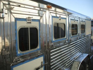 Shiny chrome-plated horse trailer