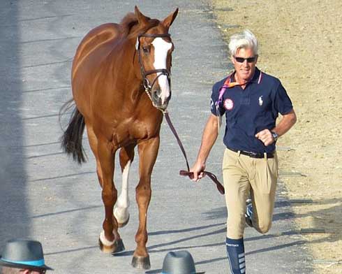 Rich Fellers and Flexible make a dashing duo at the veterinary jog.