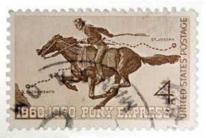 Pony Express stamp from the U.S. Post Office