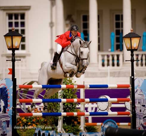 McLain Ward and his great grey hores, Antares F