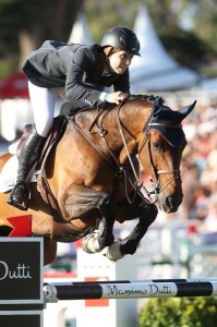 Saer Coulter and her horse Springtime clear a huge jump.