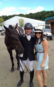 Nick Haness poses with his horse, Gelato, and friend Jamie Krauss.