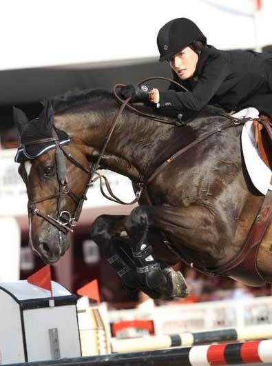 Jessica Springsteen and Vornado van den Hoendrik on the 2012 Global Champions Tour in Europe.