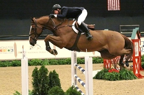 McLain Ward (USA) and Pjotter Van De Zonnehoeve stadium jumping, on course.