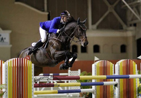 Lane Clarke and his horse Casseur de Prix on course.