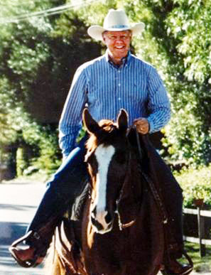 Don Burt rides a Quarter Horse in Southern California.