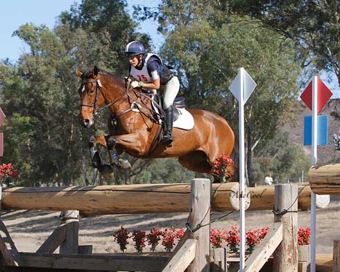 Lauren Billys and Ballingowan Ginger jump cross country at Galway Downs.