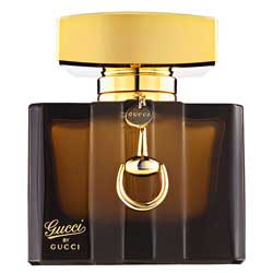 Gucci perfume bottle features an equestrian theme.