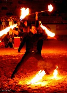 Fire performer at the 2012 Las Vegas National Horse Show.