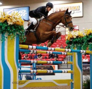 Helen McNaught and her 17-year-old chestnut Caballo on course in Las Vegas.