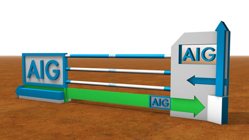 Digital rendering of the AIG sponsor jump for the 2012 HITS Desert Circuit.