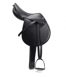 Black Gucci jumping saddle.