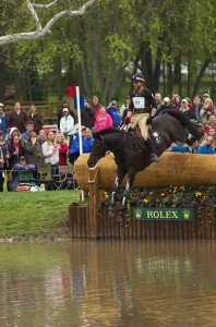 A steep drop into the water at the Rolex log jump.