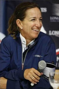 Portrait of Laura Kraut at the June 16 Global Champions Tour press conference in Cannes.