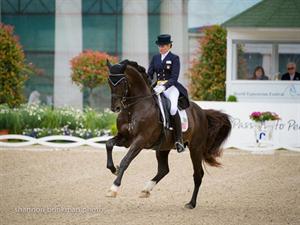 Tina Konyot and Calecto V perform their dressage test.