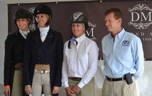 Hunter riders join HITS CEO Tom Struzzieri after round two of the $500,000 Hunter Prix Final