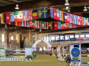 The Rancho Murieta Equestrian Center flies international flags for the Sacramento International Horse Show.