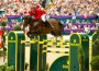 Germany's Christian Ahlmann clears the Rolex Swedish oxer