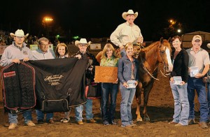 Cowboy Ron Emmons accepts his awards at the Western States Horse Expo.