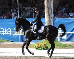 U.S. rider Steffen Peters gets a very expressive canter out of his mount, Weltino's Magic.