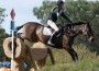 James Alliston and Jumbo's Jake leap over a giant log on the cross country field at the Galway Downs 3*.