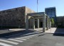 The stone facade of City Hall in Victorville, CA, the location of a wild horse rally and hearing.