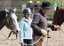 Clinician Buck Brannaman instructs a student.