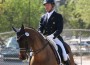 Geunter Seidel rides dressage on the bay horse Fandango.