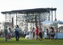 Main stage on the grassy field of the Empire Polo Club.