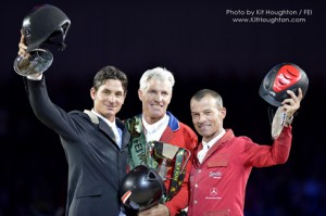 Trio of World Cup Jumping Final winners at the podium.