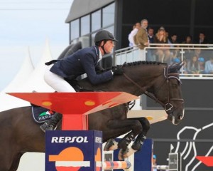 Ben Maher and Tripple X on course in Valencia, Spain.