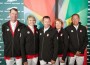 The five Canadian show jumpers gonig to the 2012 Olympics pose at the press conference.