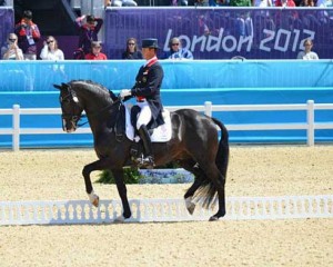 Carl Hester and Uthopia piaffe.