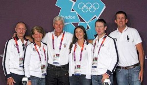 The USA's show jumping team poses for a shot with its chef d'equipe.