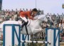 Conrad Homfeld and his grey stallion Abdullah sail over a jump in Aachen.