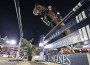 Marcus Ehning and Plot Blue seen from below in wide angle at the GCT Cannes.