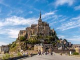 Mont St. Michel looks both historical and futuristic.