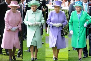 Queen Elizabeth in four different outfits at Royal Ascot.