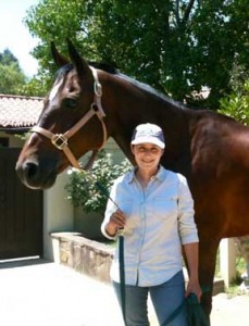 Julie Sloane poses with her horse Tino.